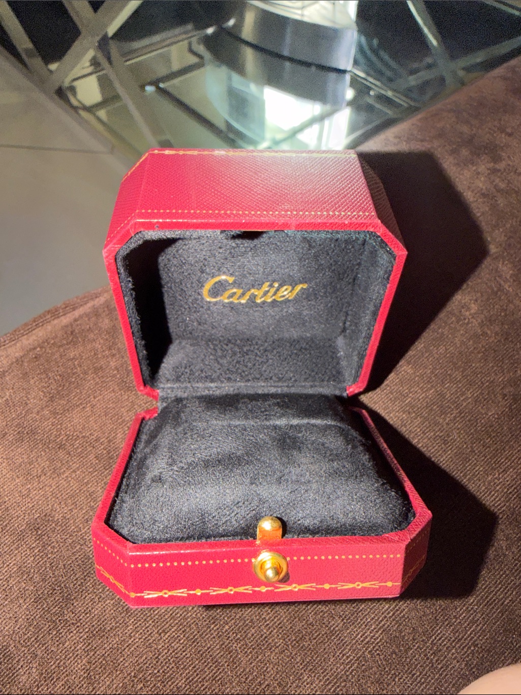 Cartier Red And Gold Ring Presentation Box